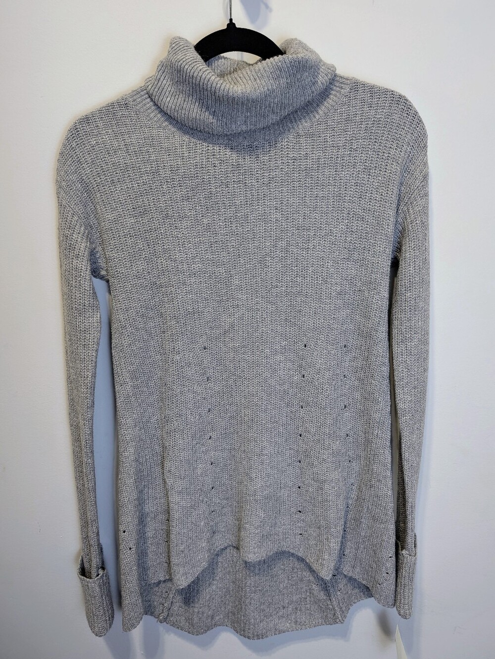 NWT Chelsea28 Women Gray Heather Rib-Knit Turtleneck Pullover Sweater Sz S